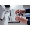 BakkerElkhuizen S-board 840 US Qwerty, Tenkeyless (80 - 87%), Kabelgebunden, USB, Scissor-Tastenschalter, QWERTY, Hellgrau, Weiß