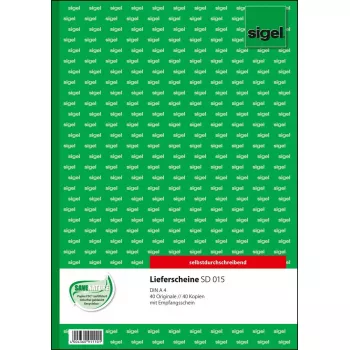 Geschäftsformular Sigel SD015 A4 Weiß Gelb 80 Blatt