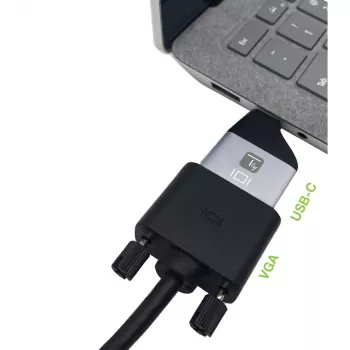 Techly IADAP USBC-VGAC USB-Grafikadapter 1920 x 1200 Pixel Schwarz, Silber