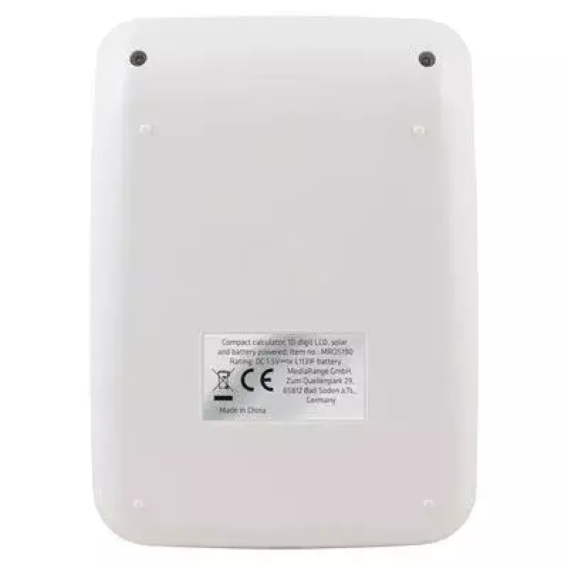 MediaRange MROS190 Tischrechner Basic 10 Stellen Batterie Solar Schwarz Weiß