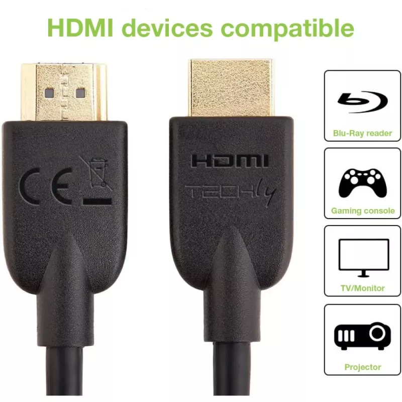 Techly ICOC HDMI2-4-010T HDMI-Kabel 1 m HDMI Type A (Standard) Schwarz