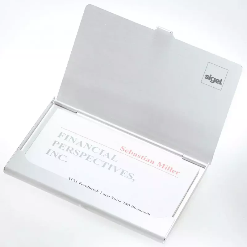 Visitenkartenetui Sigel VZ135 Aluminium Silber