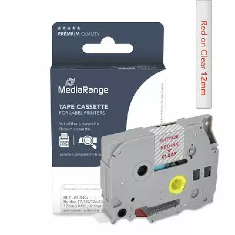 Druckerband MediaRange MRBTZ132 Rot 1,2 cm 8 m