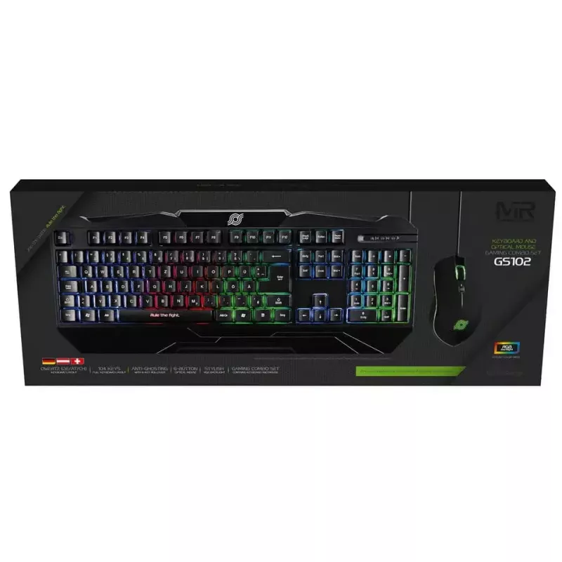 MediaRange MRGS102 Gaming-Tastatur und Maus USB QWERTZ Schwarz RGB