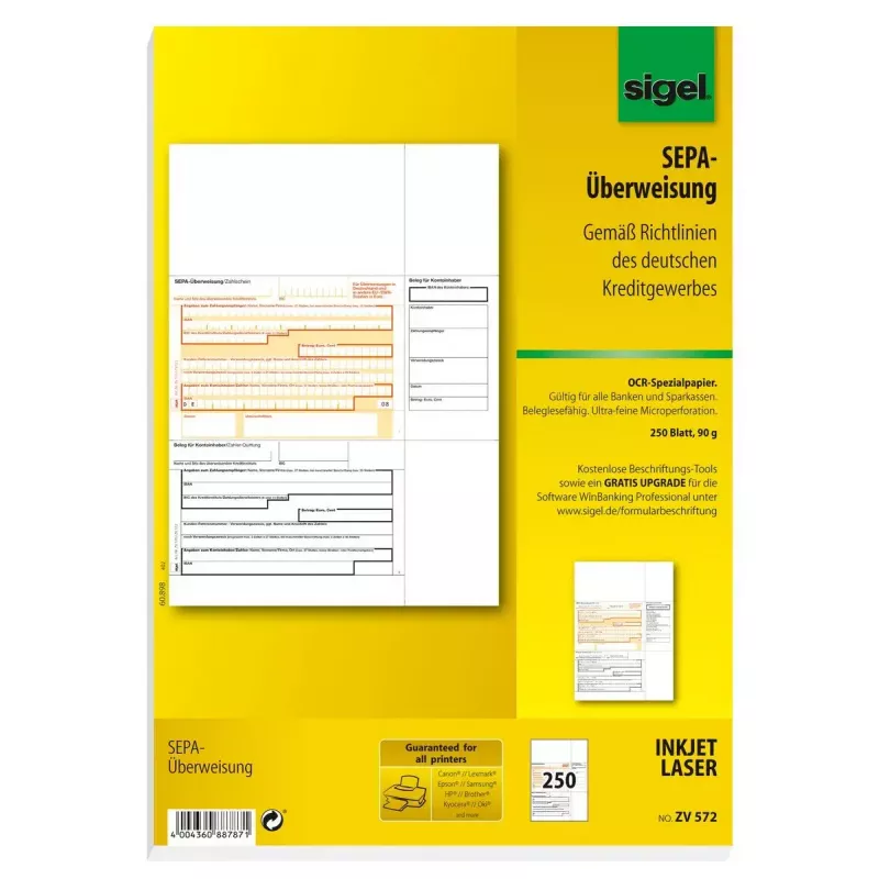 Geschäftsformular Sigel ZV572