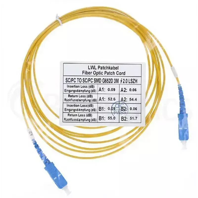 Glasfaserkabel BlueOptics SFP2222BU5MK SC G.657.A1 5 m Gelb