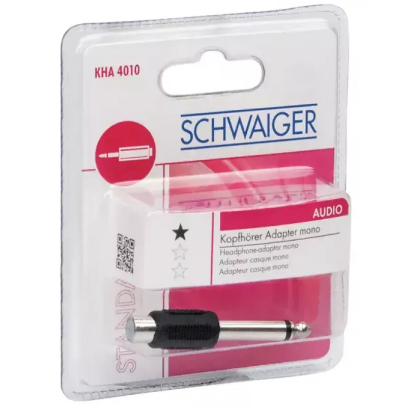 Adapter RCA Schwaiger KHA4010 533 6,3 mm Schwarz