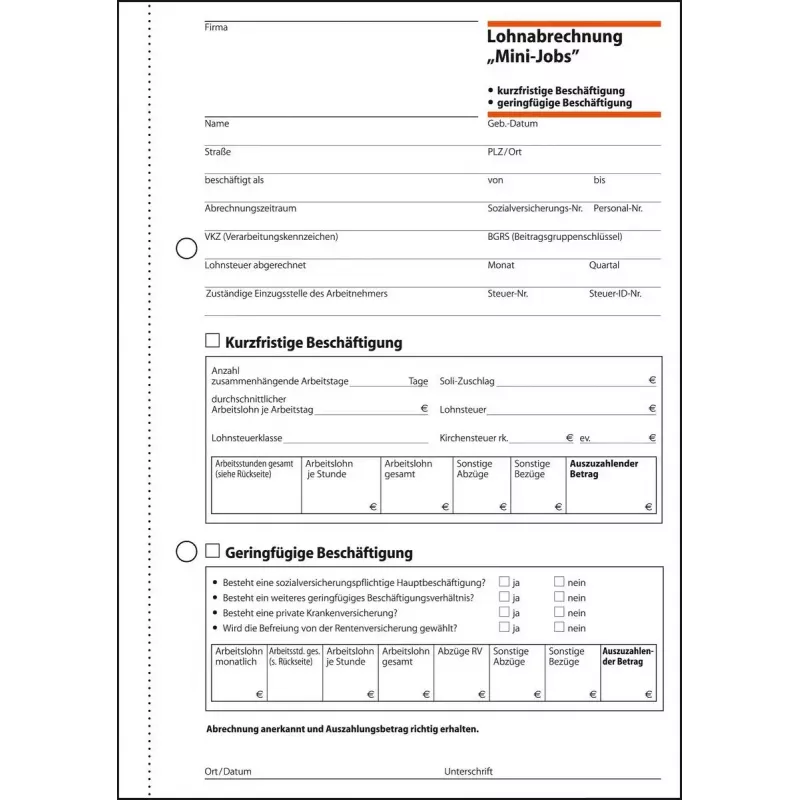 Geschäftsformular Sigel LO519