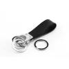 Schlüsselring TROIKA KR8-02/LE Schwarz Silber Leder 31mm