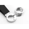 Schlüsselring TROIKA KR8-02/LE Schwarz Silber Leder 31mm