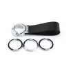 Schlüsselring TROIKA KR8-02/LE Schwarz Silber Leder 31mm
