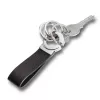 Schlüsselring TROIKA KR8-02/LE Schwarz Silber Leder 31mm