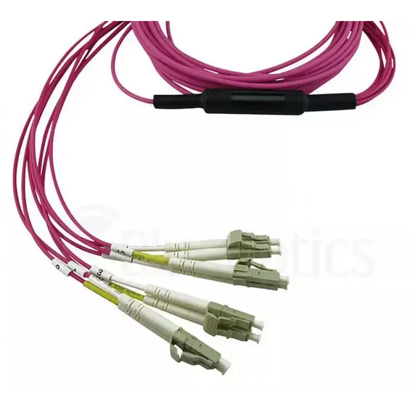 BlueOptics CBL-MPO12-4LC-OM4-15M-BO InfiniBand-Glasfaserkabel MPO 4x LC 15m