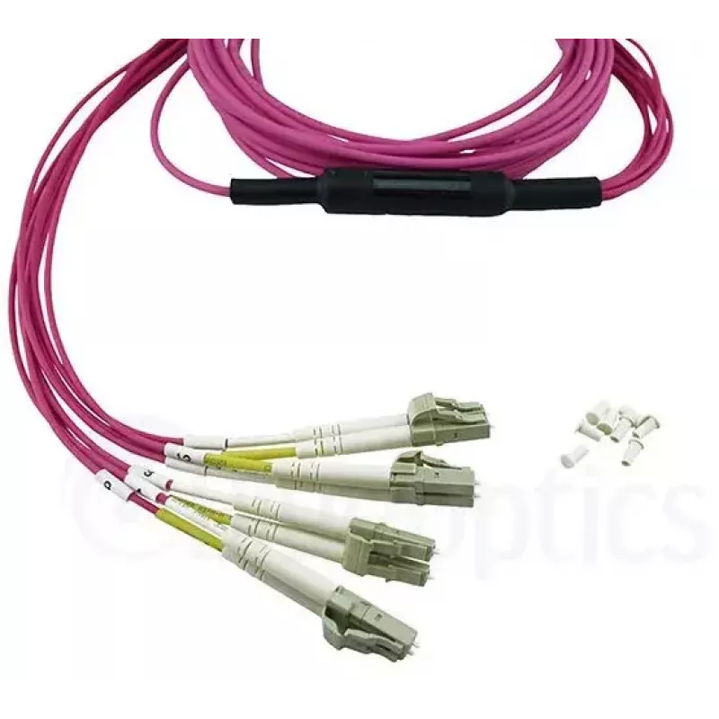 BlueOptics CBL-MPO12-4LC-OM4-15M-BO InfiniBand-Glasfaserkabel MPO 4x LC 15m