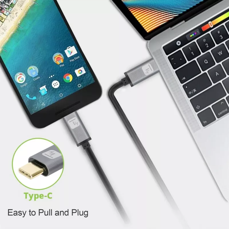 Techly USB 3.2 Gen 2 USB-C M/M Kabel 1m Schwarz, 1 m, USB B, USB C, USB 3.2 Gen 1 (3.1 Gen 1), 10 Gbit/s, Schwarz