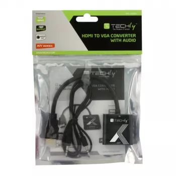 Techly Kabeladapter Konverter HDMI auf VGA mit Audio-Klinkenstecker