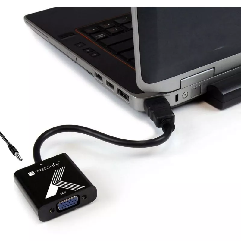 Techly Kabeladapter Konverter HDMI auf VGA mit Audio-Klinkenstecker