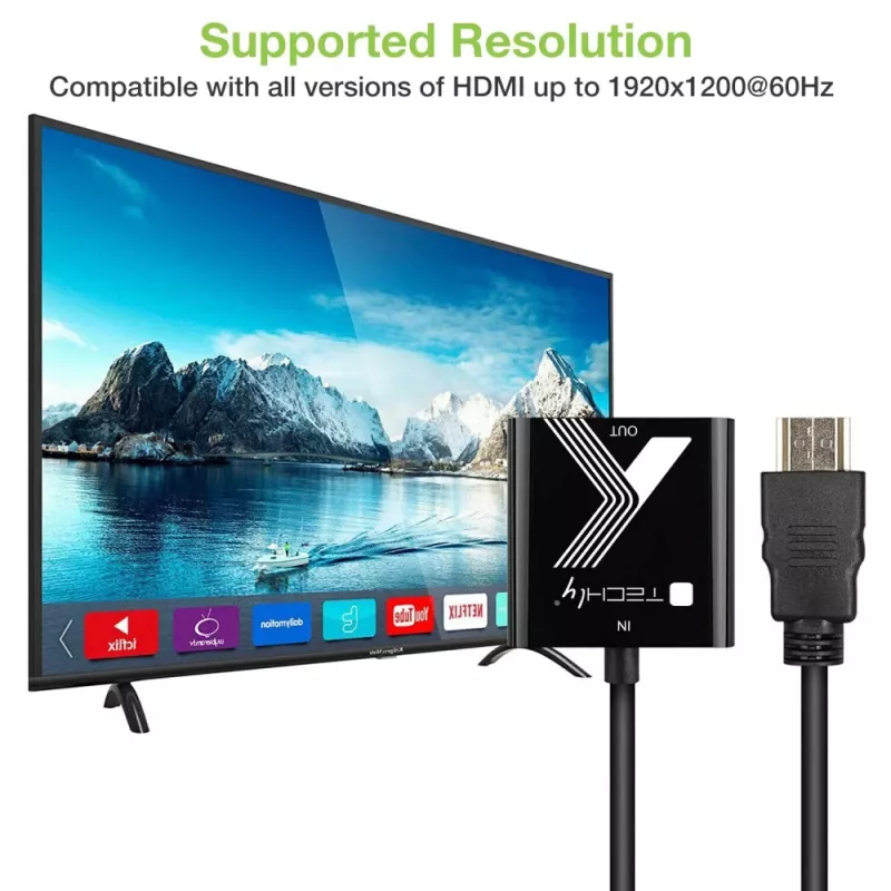 Techly Kabeladapter Konverter HDMI auf VGA mit Audio-Klinkenstecker
