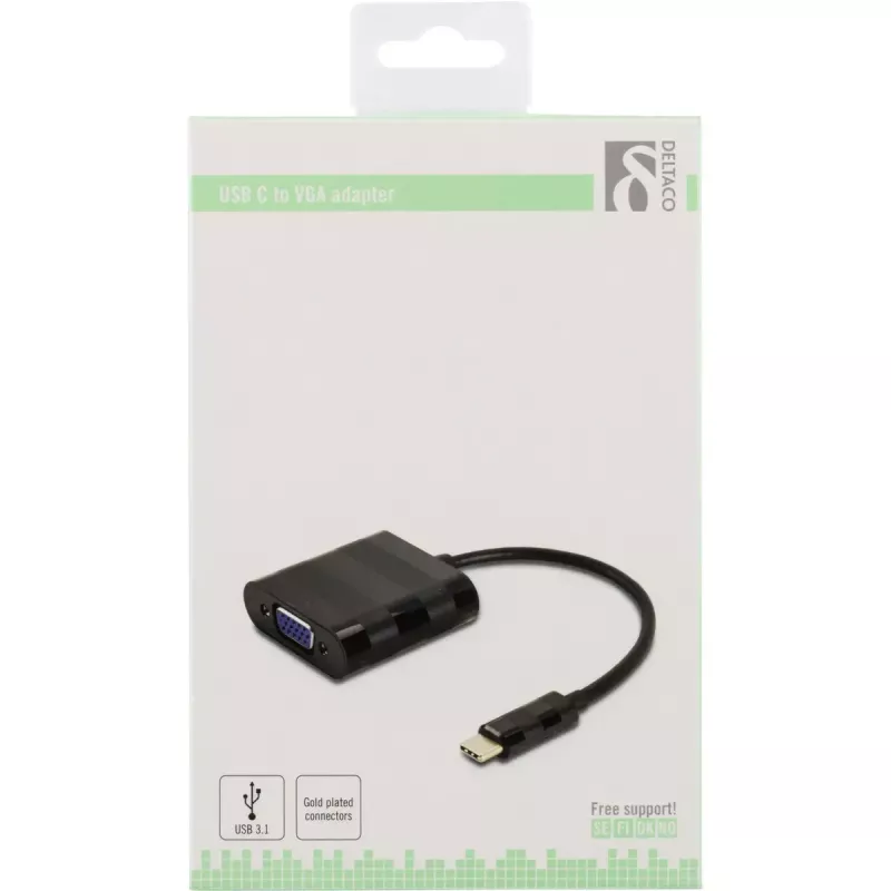 Video-Kabel-Adapter Deltaco USBC-VGA