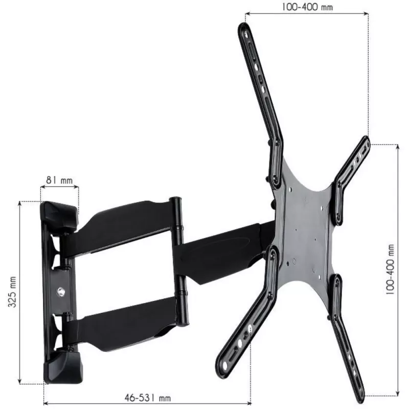 Techly 23-55 Ultra schlank Full Motion LCD-TV-Wandhalterung Schwarz” ICA-PLB 171M
