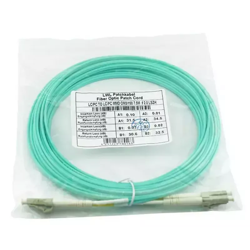 Glasfaserkabel BlueOptics AJ834A-BO 1m 2x LC OM3 Vollduplex