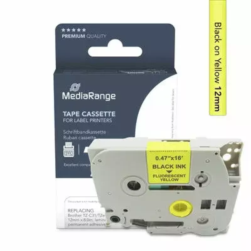 Druckerband MediaRange MRBTZC31 Schwarz 1,2 cm 8 m