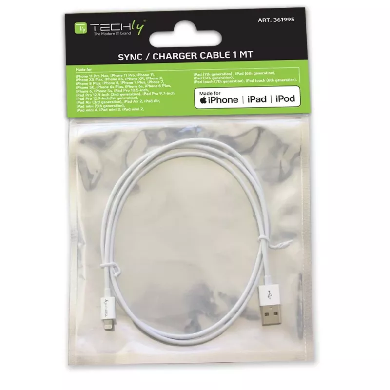 Techly ICOC APP-8WH1 Lightning-Kabel 1 m Weiß