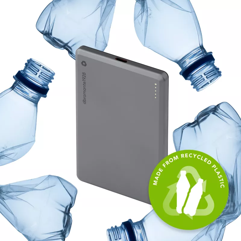 dbramante1928 re-charge - Powerbank 5K Wireless - Grau, 5000 mAh, Kabelloses Laden, 3,87 V, Grau