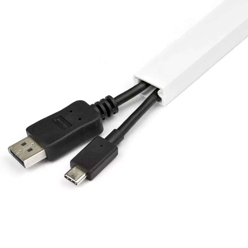 StarTech.com Solider Kabelkanal mit Klebeband & Abdeckung, 19 mm B x 11 mm H – 1 m Länge, PVC Netz-/Stromkabelversteck/Wandkabelkanal, Max. 6 Kabel, UL gelistet