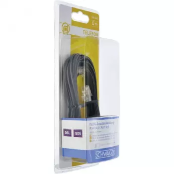 Netzwerkkabel Schwaiger 6,0 m RJ-11 - RJ-45 6 m Schwarz