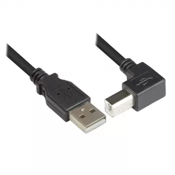 Techly USB 2.0 Kabel A-Stecker / B-Stecker abgewinkelt 0,5m ICOC U-AB-005-ANG