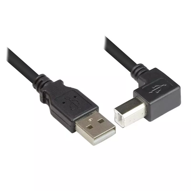 Techly USB 2.0 Kabel A-Stecker / B-Stecker abgewinkelt 0,5m ICOC U-AB-005-ANG