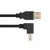 Techly USB 2.0 Kabel A-Stecker / B-Stecker abgewinkelt 0,5m ICOC U-AB-005-ANG