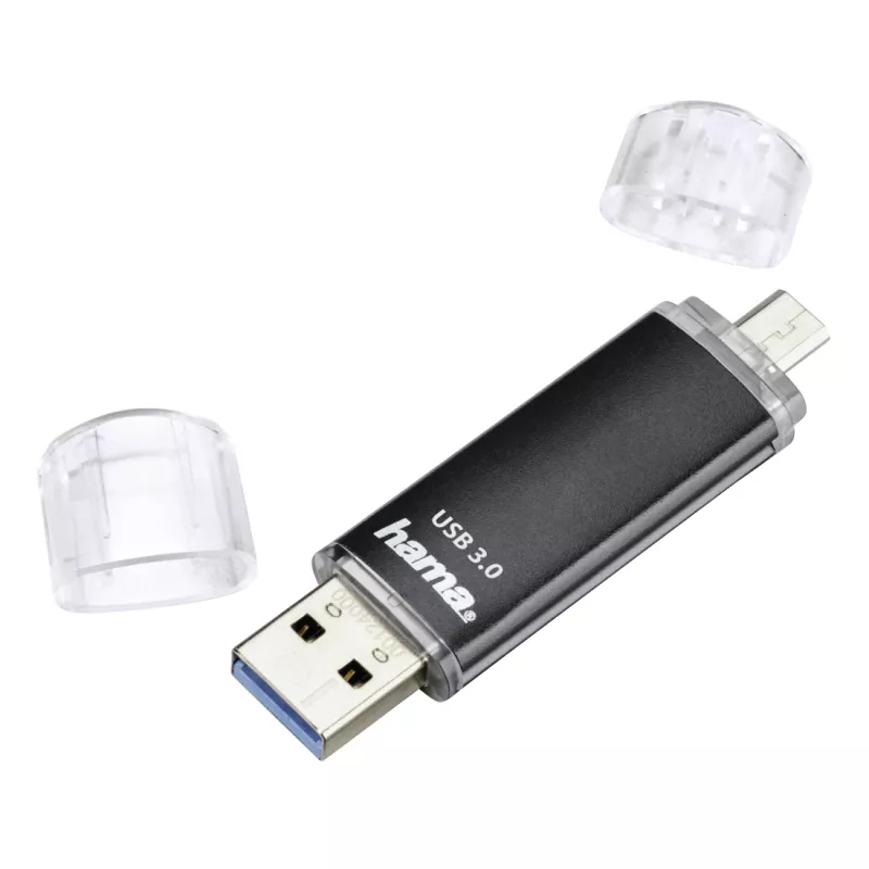 Hama Laeta Twin USB-Stick 256 GB USB Typ-A / Micro-USB 3.2 Gen 1 (3.1 Gen 1) Schwarz