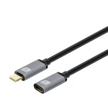 Techly USB 3.2 Gen 2 USB-C M/F Kabel 1m Schwarz, 1 m, USB C, USB C, USB 3.2 Gen 2 (3.1 Gen 2), 10 Gbit/s, Schwarz, Grau