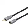 Techly USB 3.2 Gen 2 USB-C M/F Kabel 1m Schwarz, 1 m, USB C, USB C, USB 3.2 Gen 2 (3.1 Gen 2), 10 Gbit/s, Schwarz, Grau