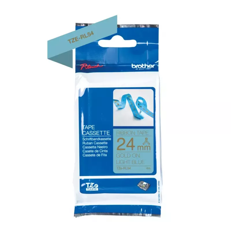 Brother TZE-RL54 Etikettendruckerband Gold auf Blau