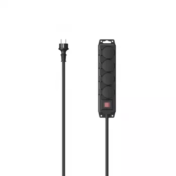 Hama 00223063 Stromverlängerung 2 m 4 AC-Steckdosen Outdoor Schwarz