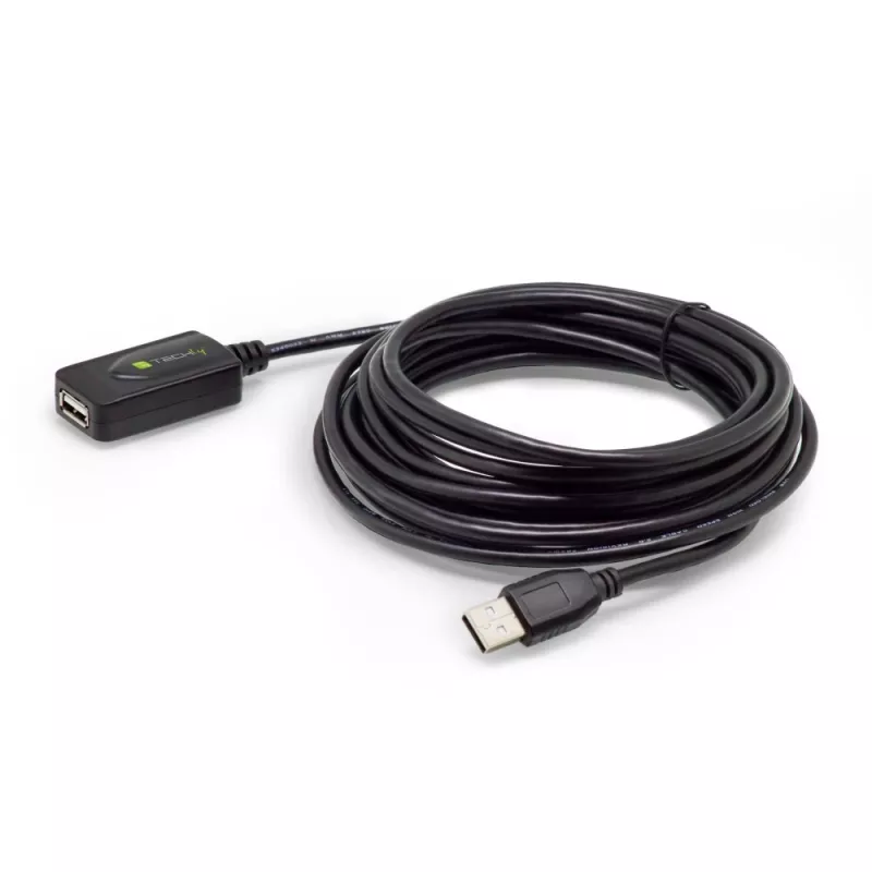Techly IUSB-REP20TY USB-Kabel USB 2.0 5 m USB A Schwarz