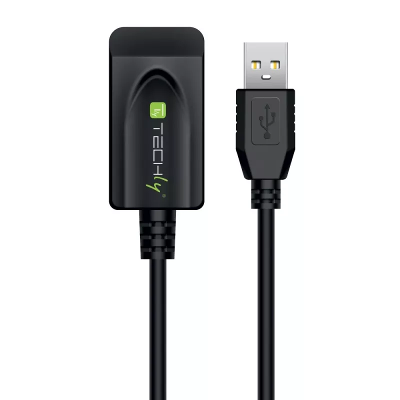 Techly IUSB-REP20TY USB-Kabel USB 2.0 5 m USB A Schwarz