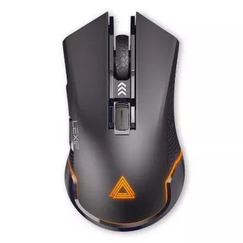 Lexip Ar18 – Kabellose Gaming-Maus mit Keramikgleitpads, Rechtshänderausführung, Optisch, RF Wireless + USB Typ-A, 4800 DPI, Schwarz