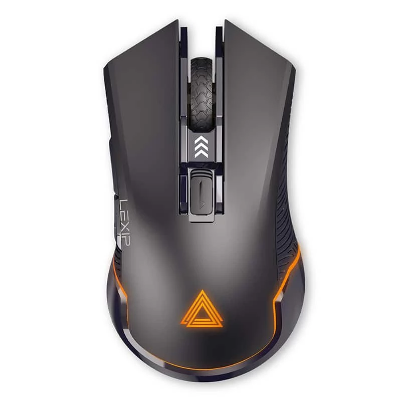Lexip Ar18 – Kabellose Gaming-Maus mit Keramikgleitpads, Rechtshänderausführung, Optisch, RF Wireless + USB Typ-A, 4800 DPI, Schwarz