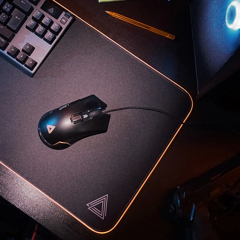 Lexip Ar18 – Kabellose Gaming-Maus mit Keramikgleitpads, Rechtshänderausführung, Optisch, RF Wireless + USB Typ-A, 4800 DPI, Schwarz