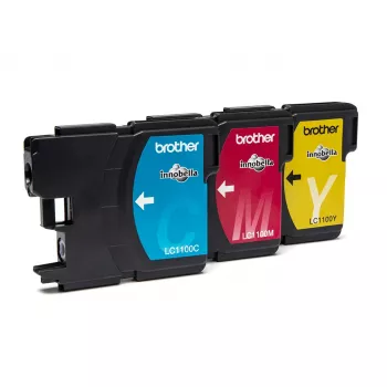 Brother LC1100RBWBP Tintenpatrone 3 Stück Original Cyan, Magenta, Gelb