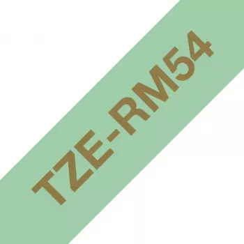 Brother TZE-RM54 Beschriftungsband Gold auf Mintfarbe