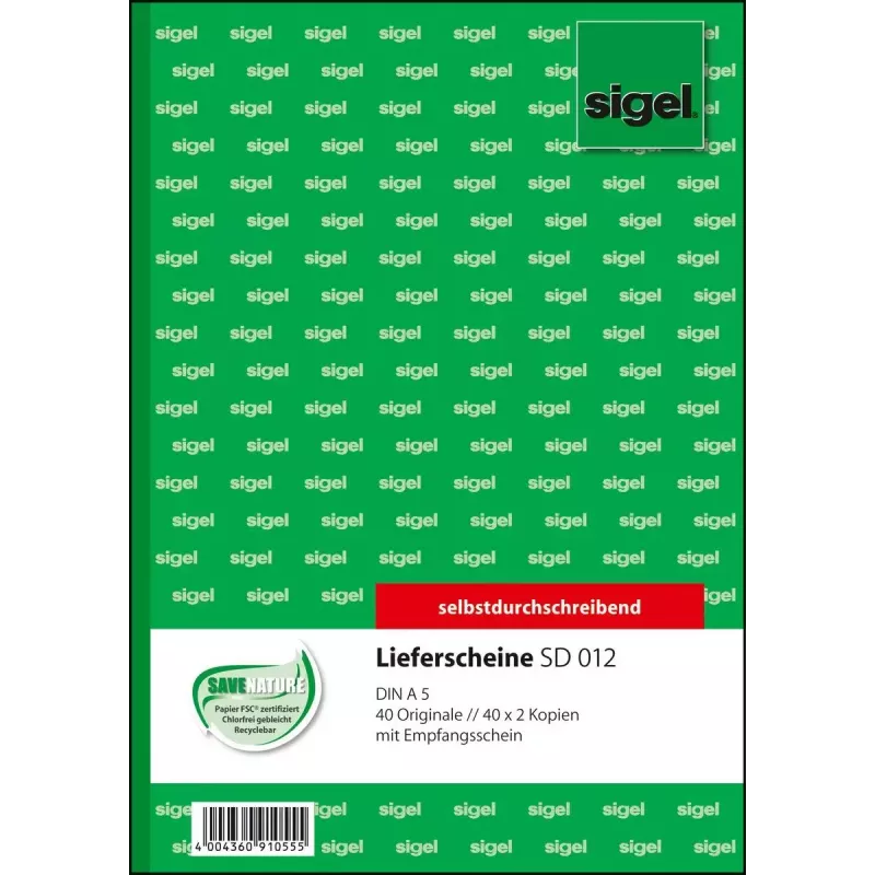 Business-Formular Sigel SD012 Grün A5 120 Blatt