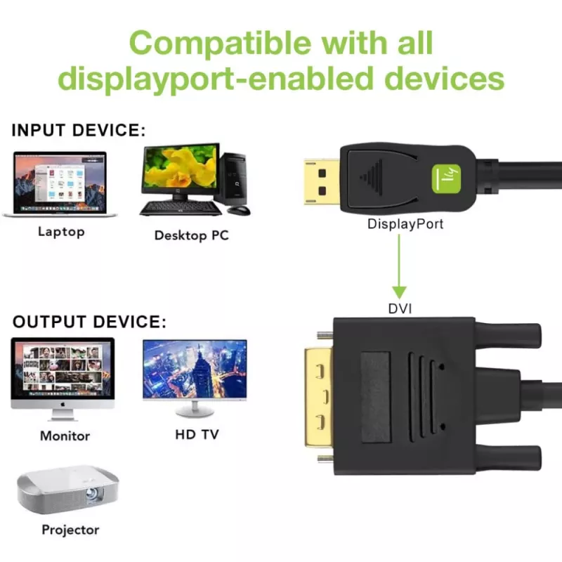 Techly Monitor DisplayPort-zu-DVI-Kabel 2 m ICOC DSP-C-020