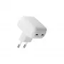 EU Flachwandladegerät d bramante re-charge Pro — 2× USB-C 25W, Indoor, Weiß