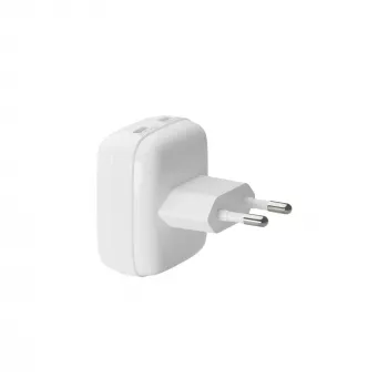 EU Flachwandladegerät d bramante re-charge Pro — 2× USB-C 25W, Indoor, Weiß