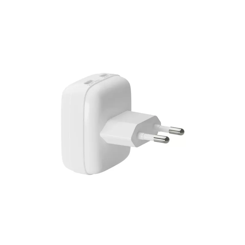 EU Flachwandladegerät d bramante re-charge Pro — 2× USB-C 25W, Indoor, Weiß